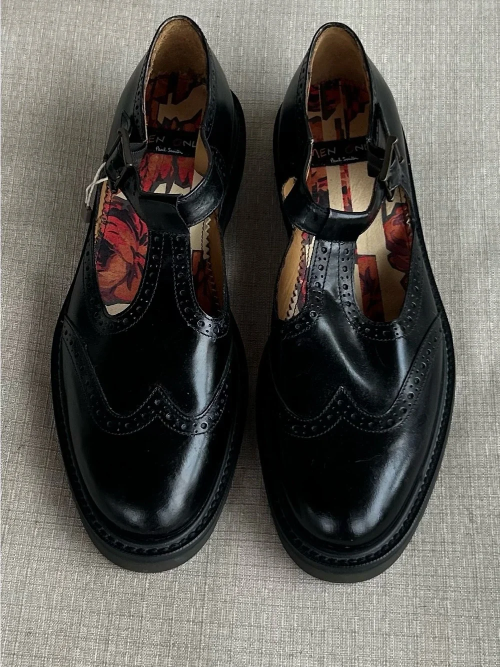 NWOB Paul Smith Black Leather Mary Jane Brogues US 9 (40 EU) - Picture 2 of 6